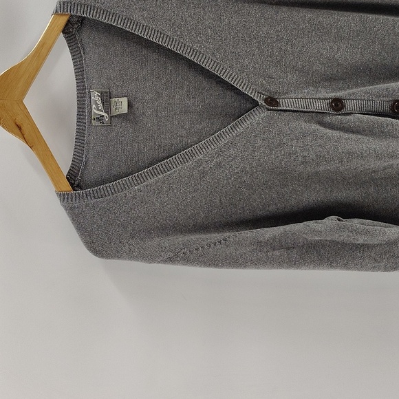 Lucky Knitwear Vintage V Neck Grandpa Sweater Size XL Gray Button down - Picture 2 of 4
